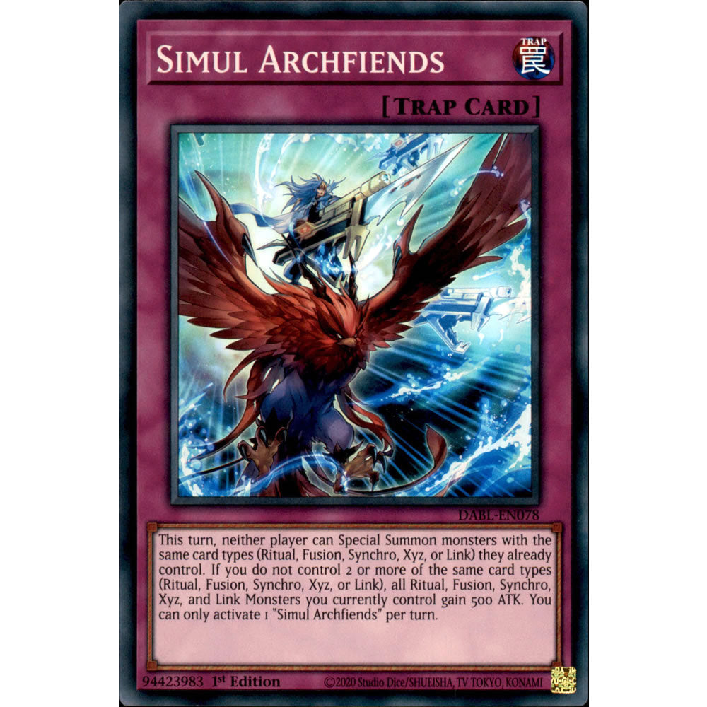 Simul Archfiends DABL-EN078 Yu-Gi-Oh! Card from the Darkwing Blast Set