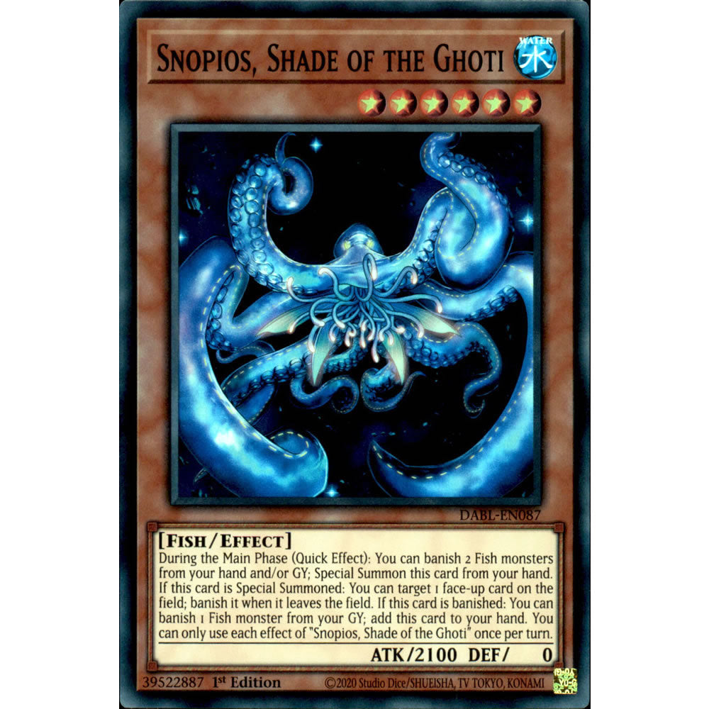 Snopios, Shade of the Ghoti DABL-EN087 Yu-Gi-Oh! Card from the Darkwing Blast Set
