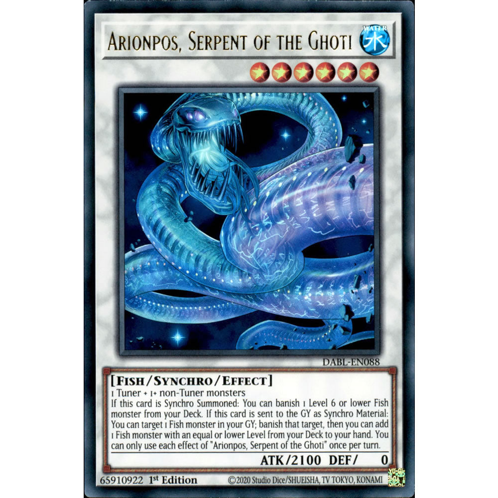 Arionpos, Serpent of the Ghoti DABL-EN088 Yu-Gi-Oh! Card from the Darkwing Blast Set