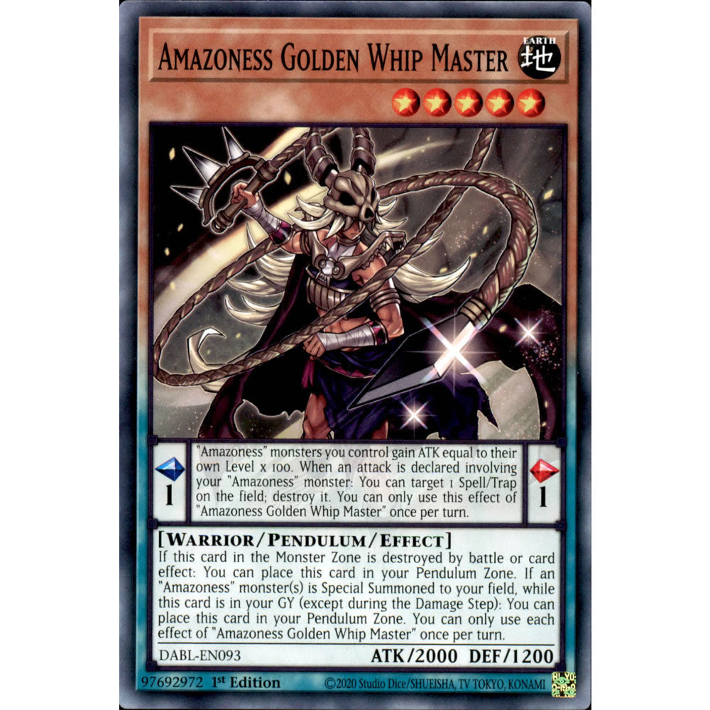 Amazoness Golden Whip Master DABL-EN093 Yu-Gi-Oh! Card from the Darkwing Blast Set