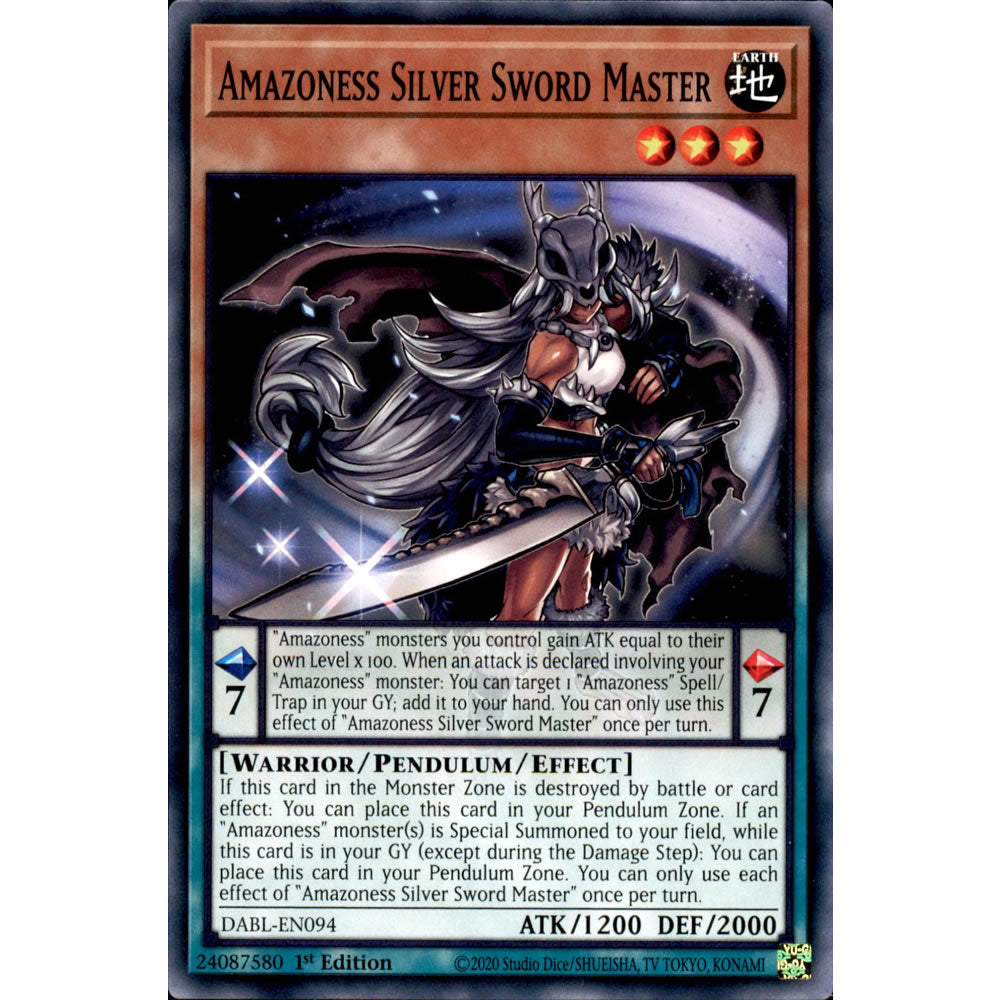 Amazoness Silver Sword Master DABL-EN094 Yu-Gi-Oh! Card from the Darkwing Blast Set