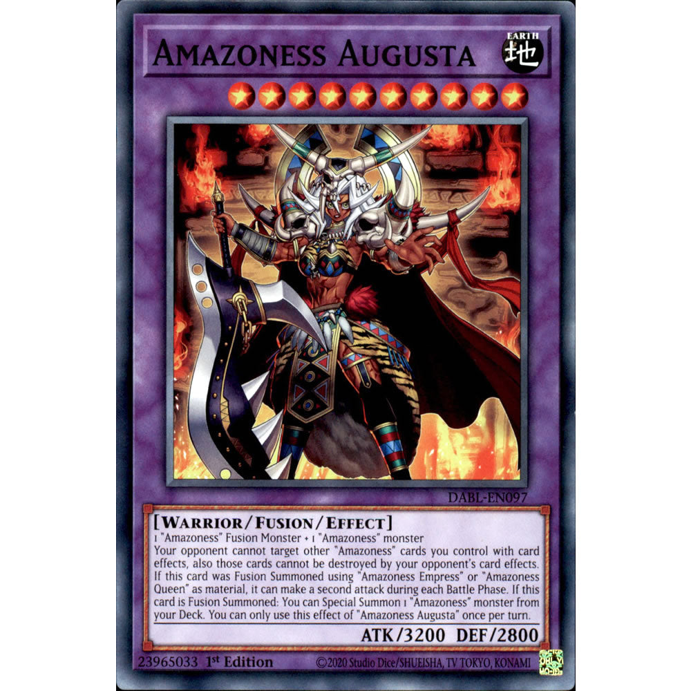 Amazoness Augusta DABL-EN097 Yu-Gi-Oh! Card from the Darkwing Blast Set