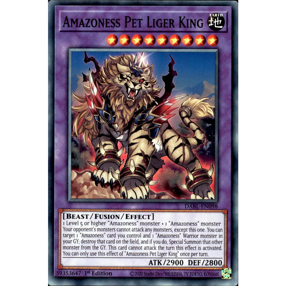 Amazoness Pet Liger King DABL-EN098 Yu-Gi-Oh! Card from the Darkwing Blast Set
