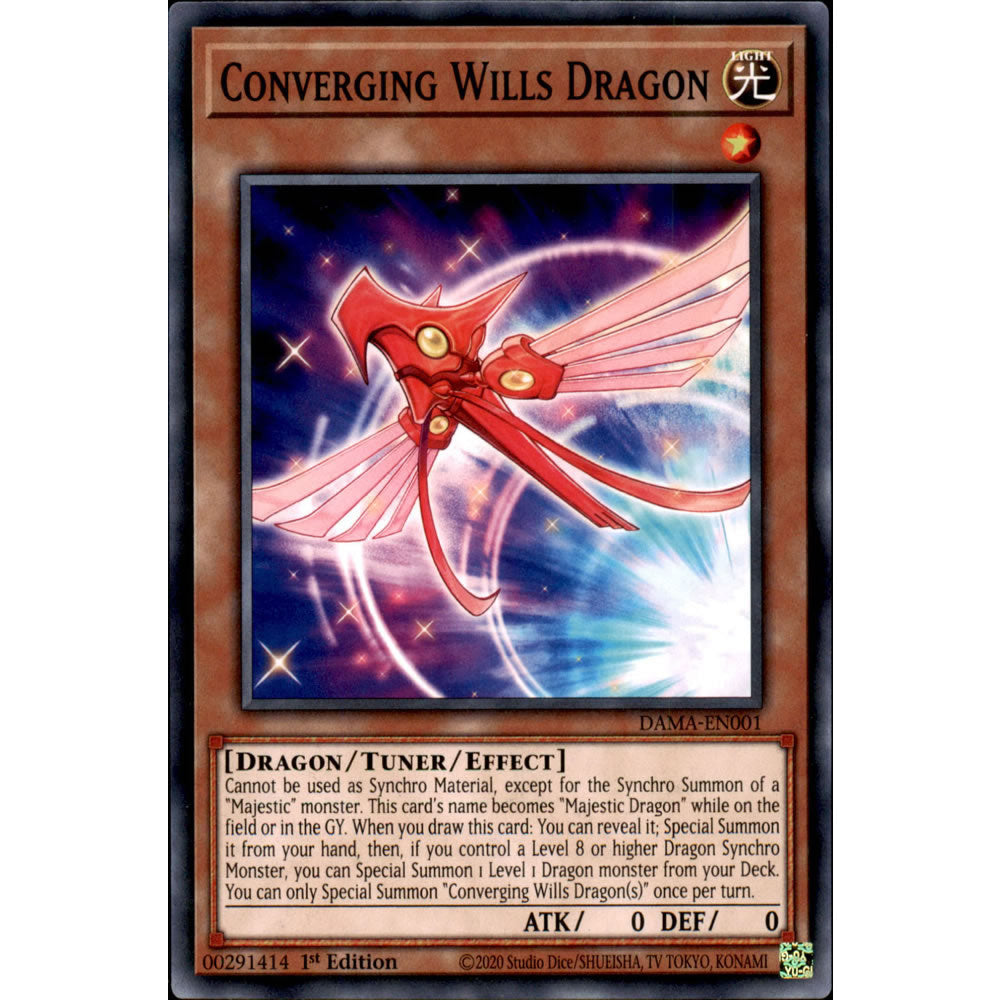Converging Wills Dragon DAMA-EN001 Yu-Gi-Oh! Card from the Dawn of Majesty Set
