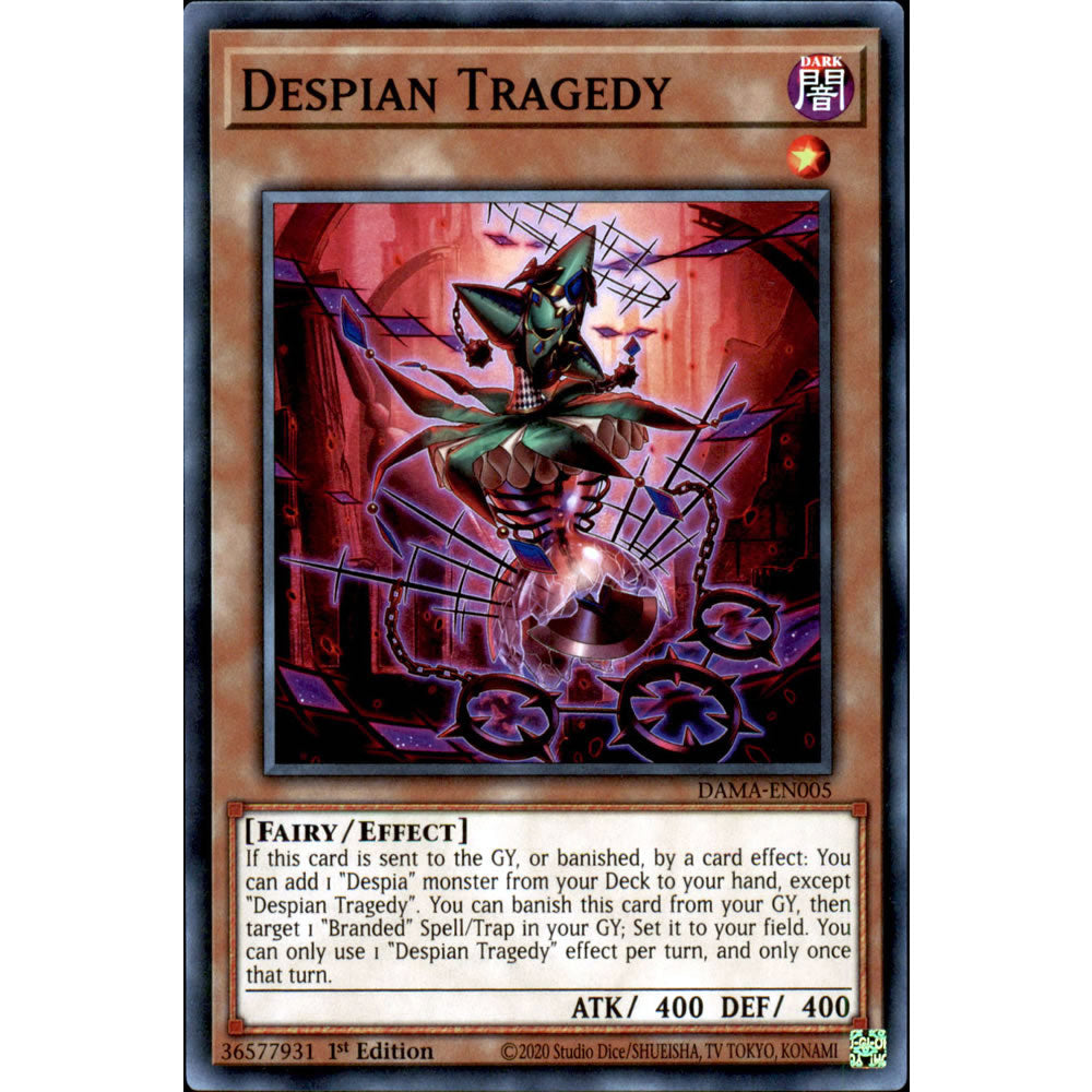 Despian Tragedy DAMA-EN005 Yu-Gi-Oh! Card from the Dawn of Majesty Set