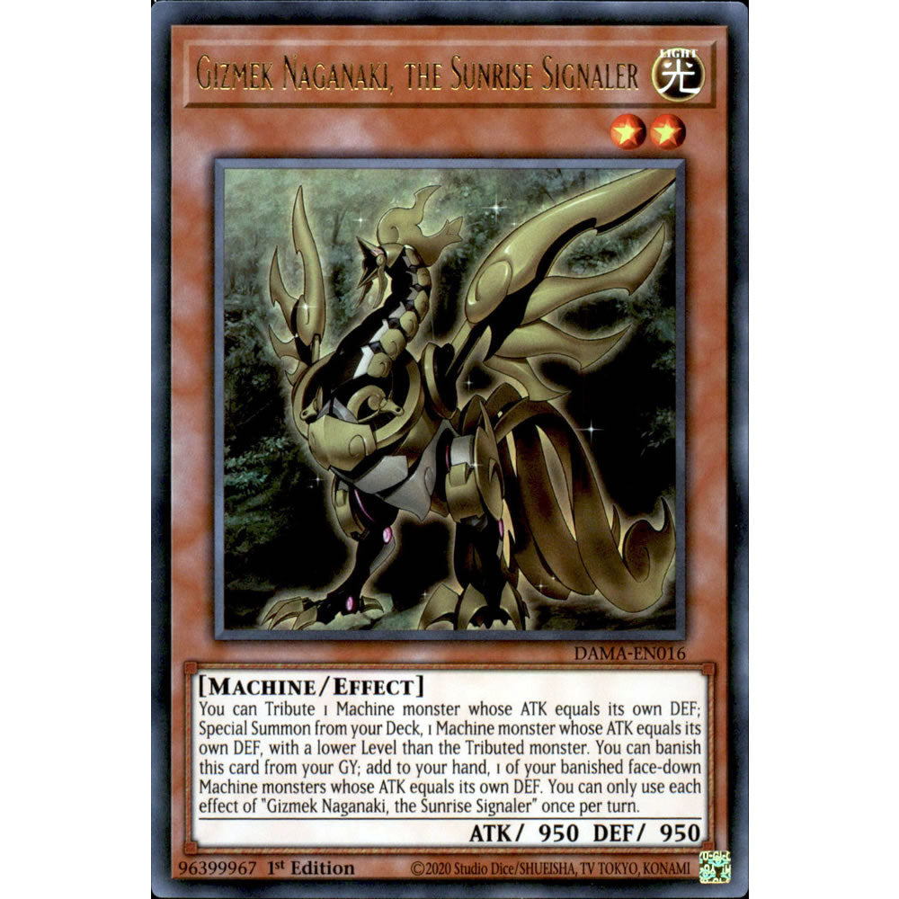 Gizmek Naganaki, the Sunrise Signaler DAMA-EN016 Yu-Gi-Oh! Card from the Dawn of Majesty Set