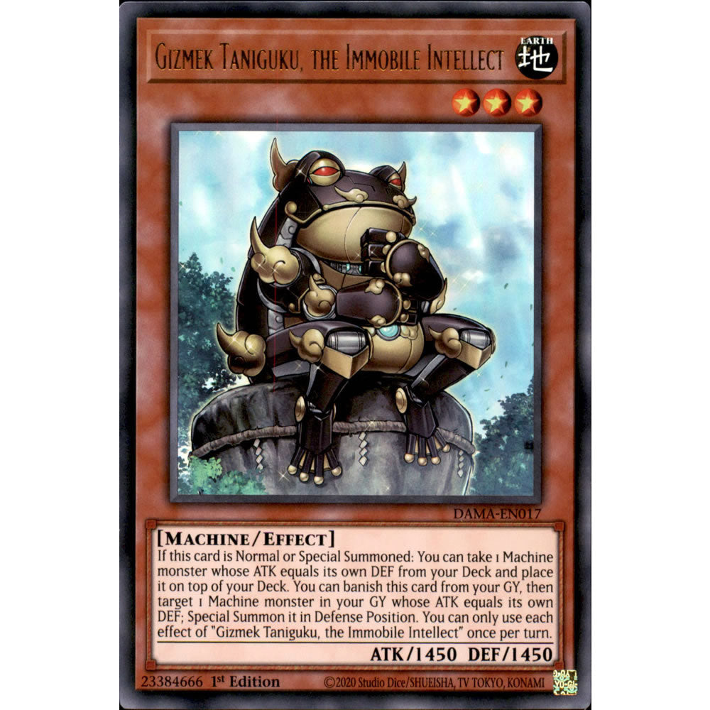Gizmek Taniguku, the Immobile Intellect DAMA-EN017 Yu-Gi-Oh! Card from the Dawn of Majesty Set