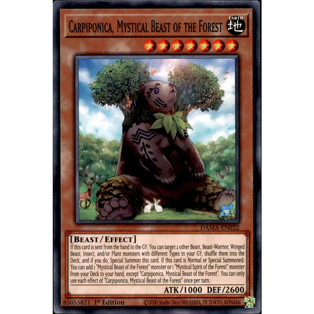 Carpiponica, Mystical Beast of the Forest DAMA-EN022 Yu-Gi-Oh! Card from the Dawn of Majesty Set