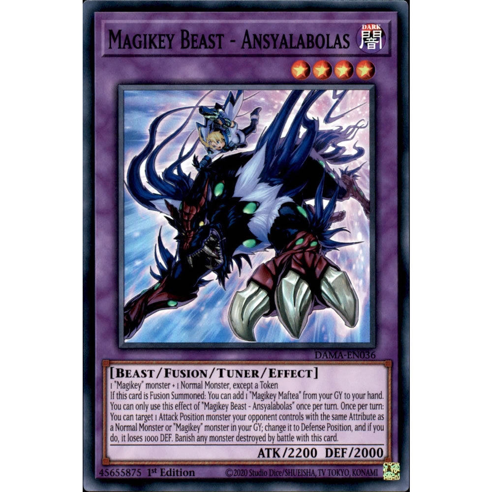 Magikey Beast - Ansyalabolas DAMA-EN036 Yu-Gi-Oh! Card from the Dawn of Majesty Set
