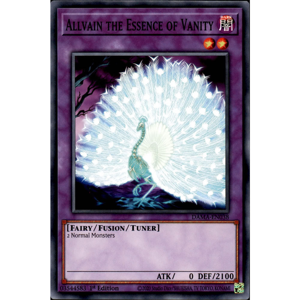 Allvain the Essence of Vanity DAMA-EN038 Yu-Gi-Oh! Card from the Dawn of Majesty Set