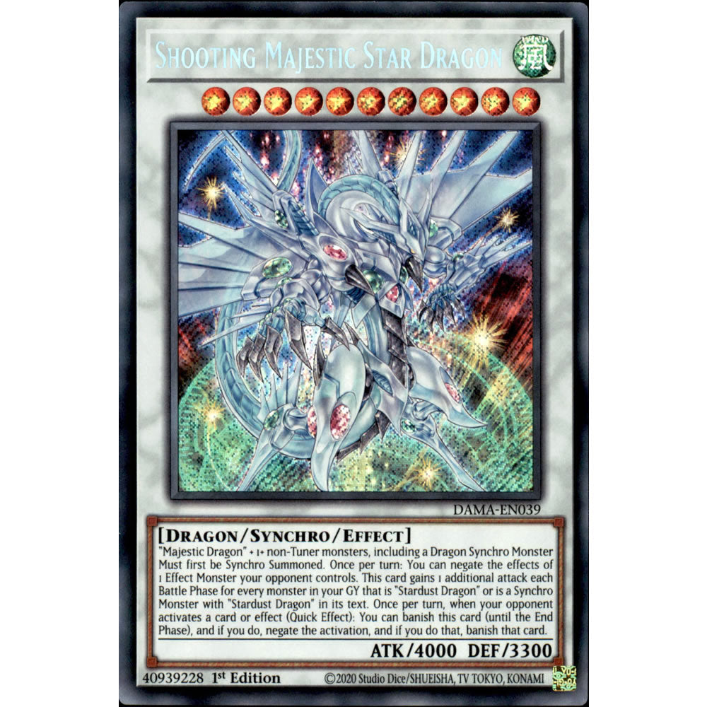 Shooting Majestic Star Dragon DAMA-EN039 Yu-Gi-Oh! Card from the Dawn of Majesty Set