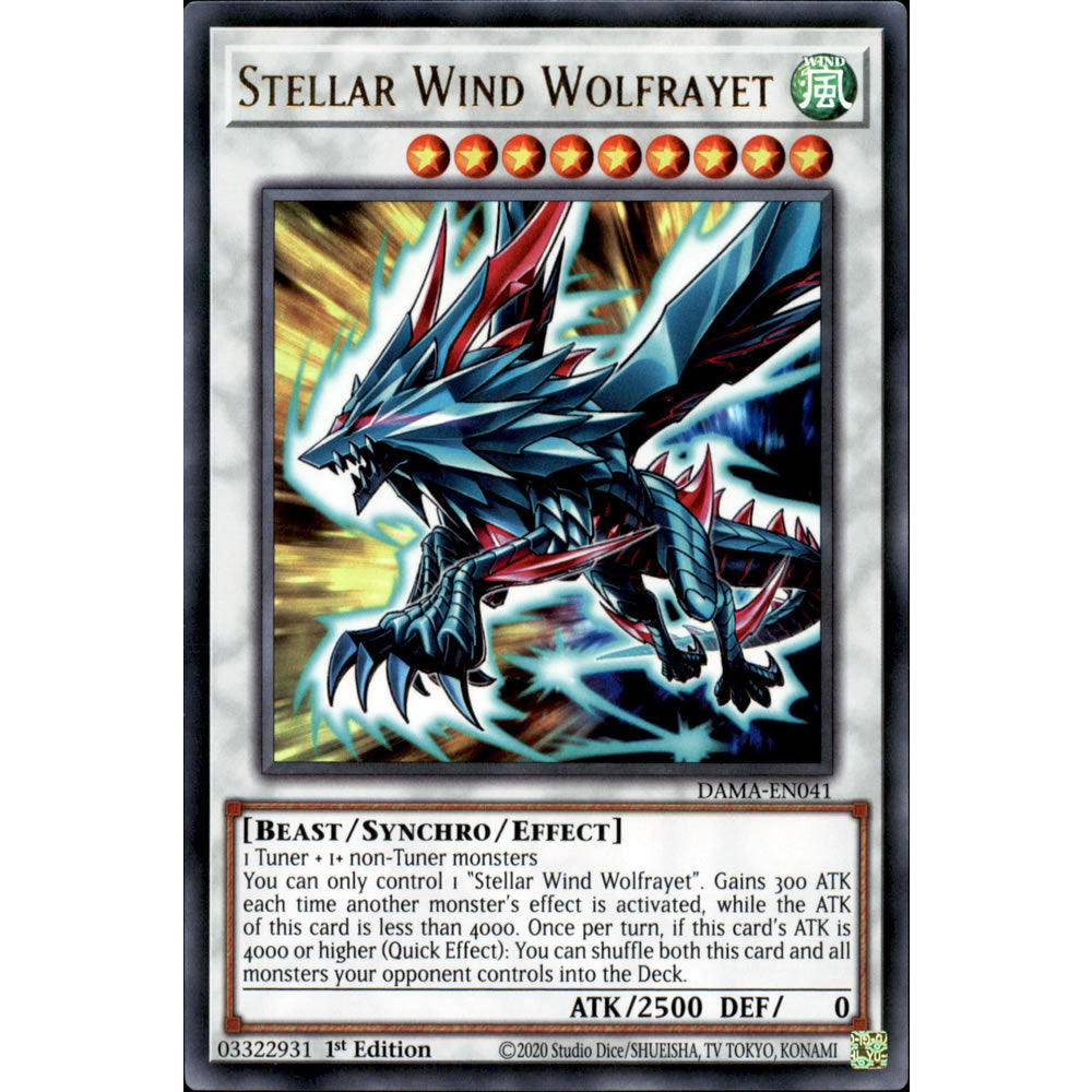 Stellar Wind Wolfrayet DAMA-EN041 Yu-Gi-Oh! Card from the Dawn of Majesty Set