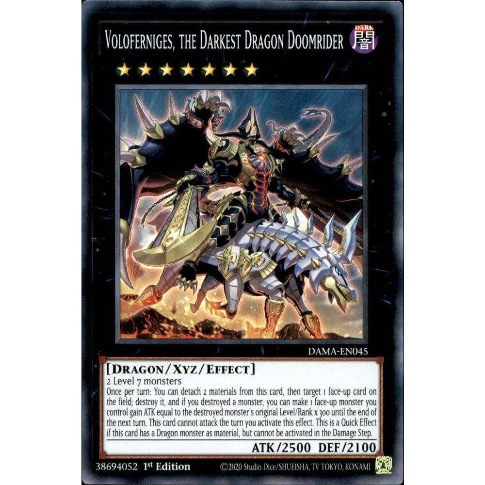 Voloferniges, the Darkest Dragon Doomrider DAMA-EN045 Yu-Gi-Oh! Card from the Dawn of Majesty Set