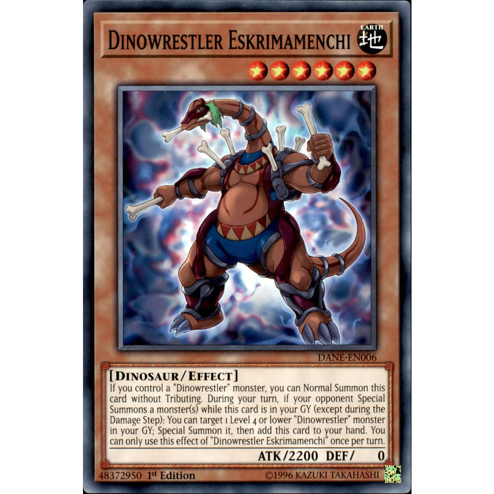 Dinowrestler Eskrimamenchi DANE-EN006 Yu-Gi-Oh! Card from the Dark Neostorm Set