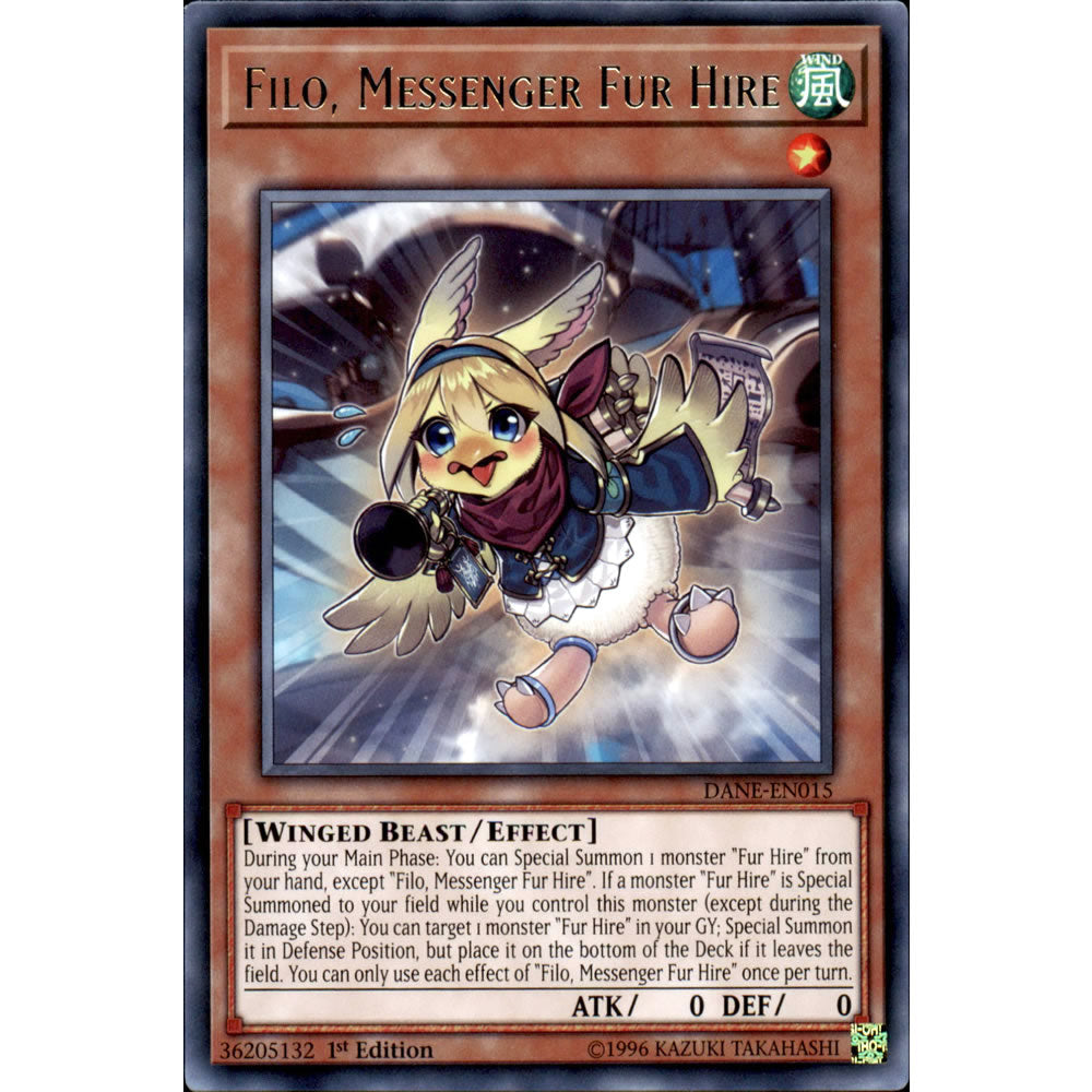 Filo, Messenger Fur Hire DANE-EN015 Yu-Gi-Oh! Card from the Dark Neostorm Set