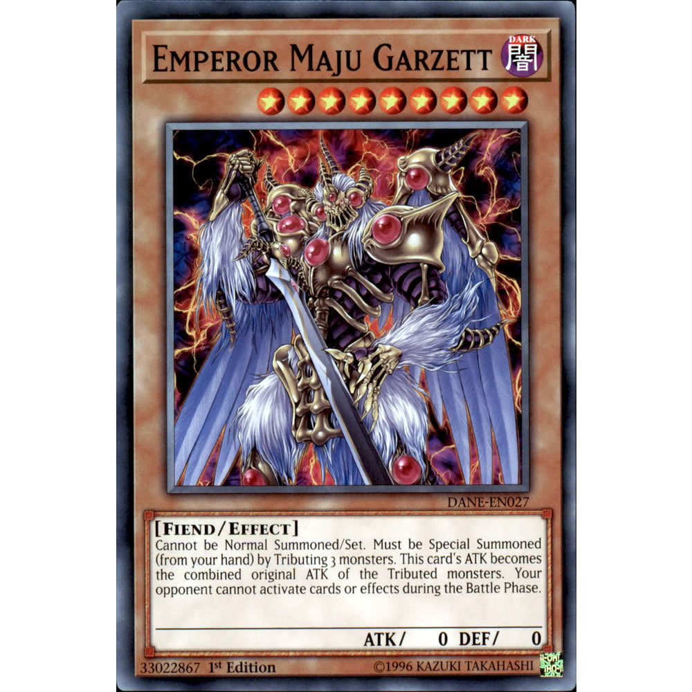 Emperor Maju Garzett DANE-EN027 Yu-Gi-Oh! Card from the Dark Neostorm Set