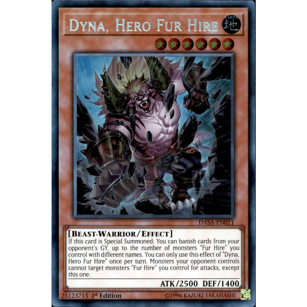 Dyna, Hero Fur Hire DASA-EN021 Yu-Gi-Oh! Card from the Dark Saviors Set