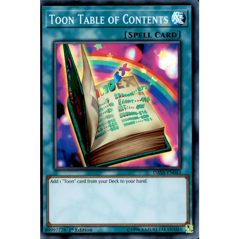 Toon Table of Contents DASA-EN043 Yu-Gi-Oh! Card from the Dark Saviors Set