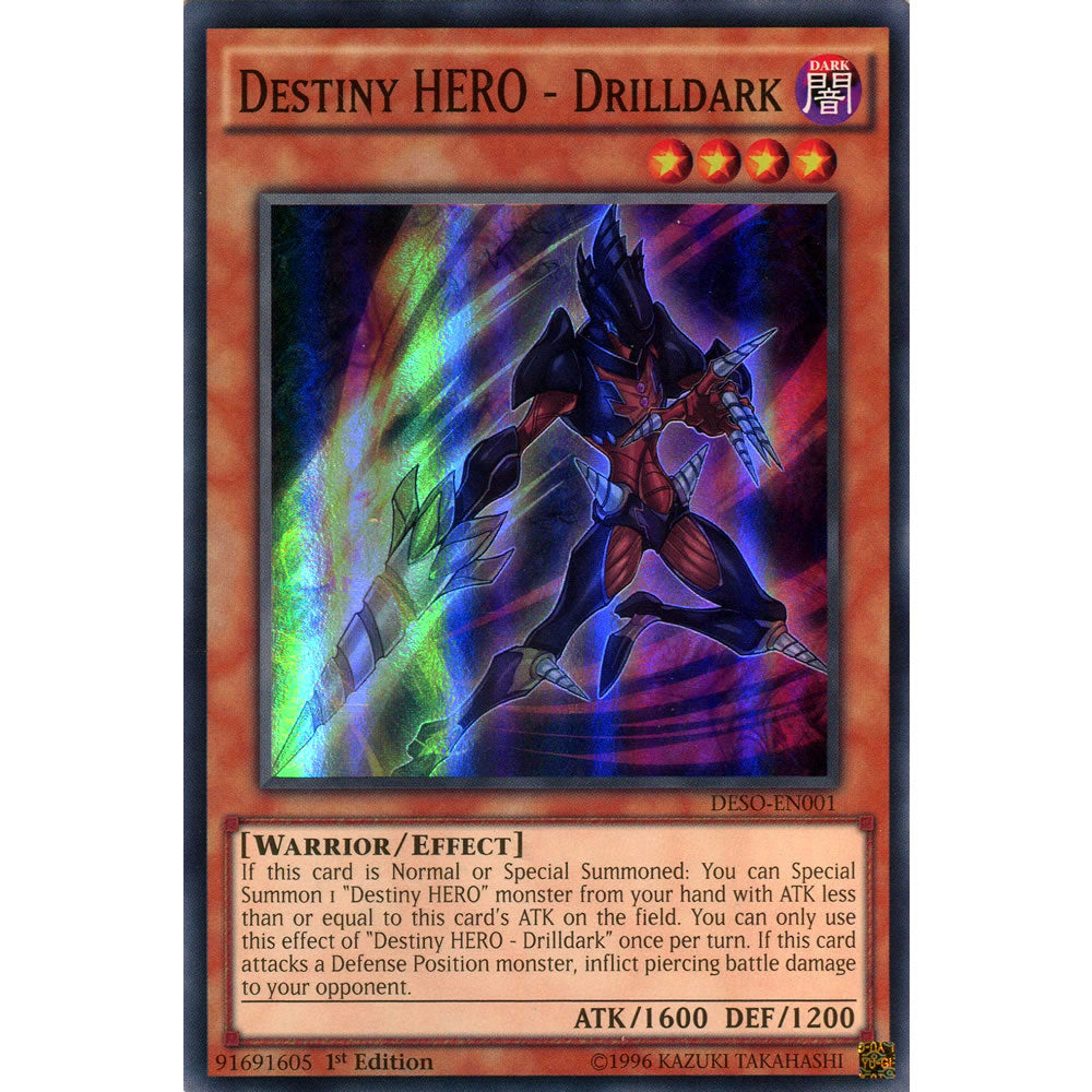 Destiny HERO - Drilldark DESO-EN001 Yu-Gi-Oh! Card from the Destiny Soldiers Set