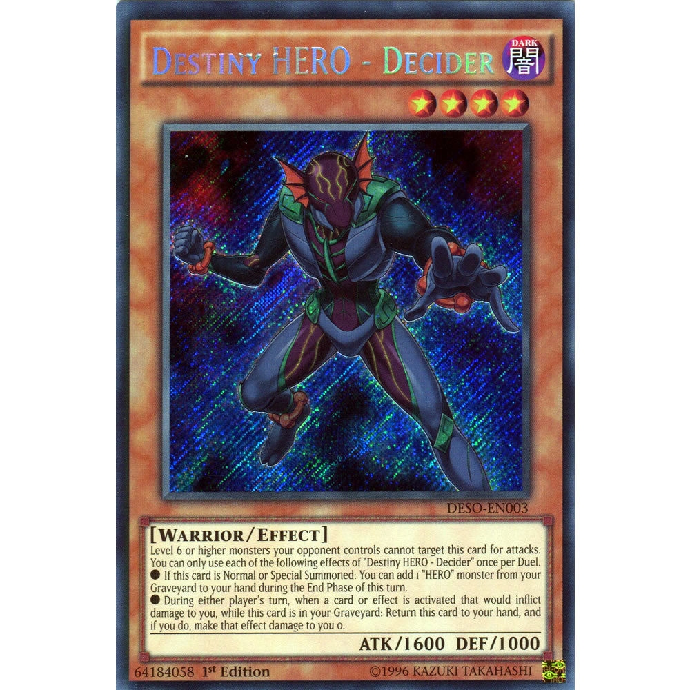 Destiny HERO - Decider DESO-EN003 Yu-Gi-Oh! Card from the Destiny Soldiers Set