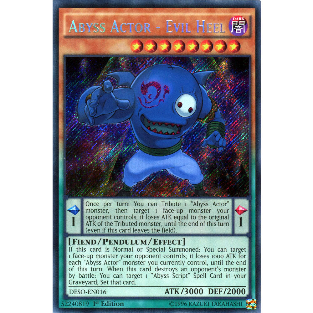 Abyss Actor - Evil Heel DESO-EN016 Yu-Gi-Oh! Card from the Destiny Soldiers Set