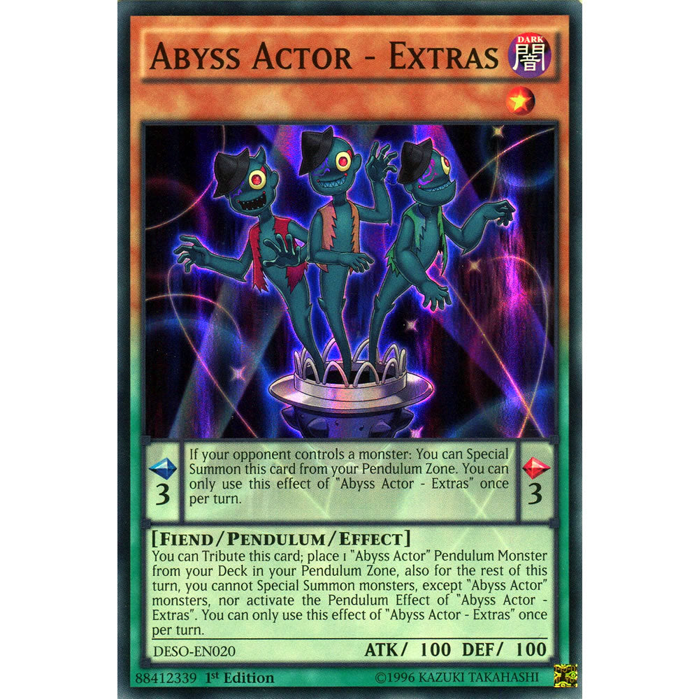 Abyss Actor - Extras DESO-EN020 Yu-Gi-Oh! Card from the Destiny Soldiers Set