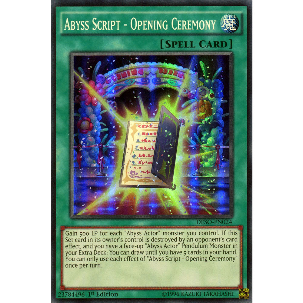 Abyss Script - Opening Ceremony DESO-EN024 Yu-Gi-Oh! Card from the Destiny Soldiers Set