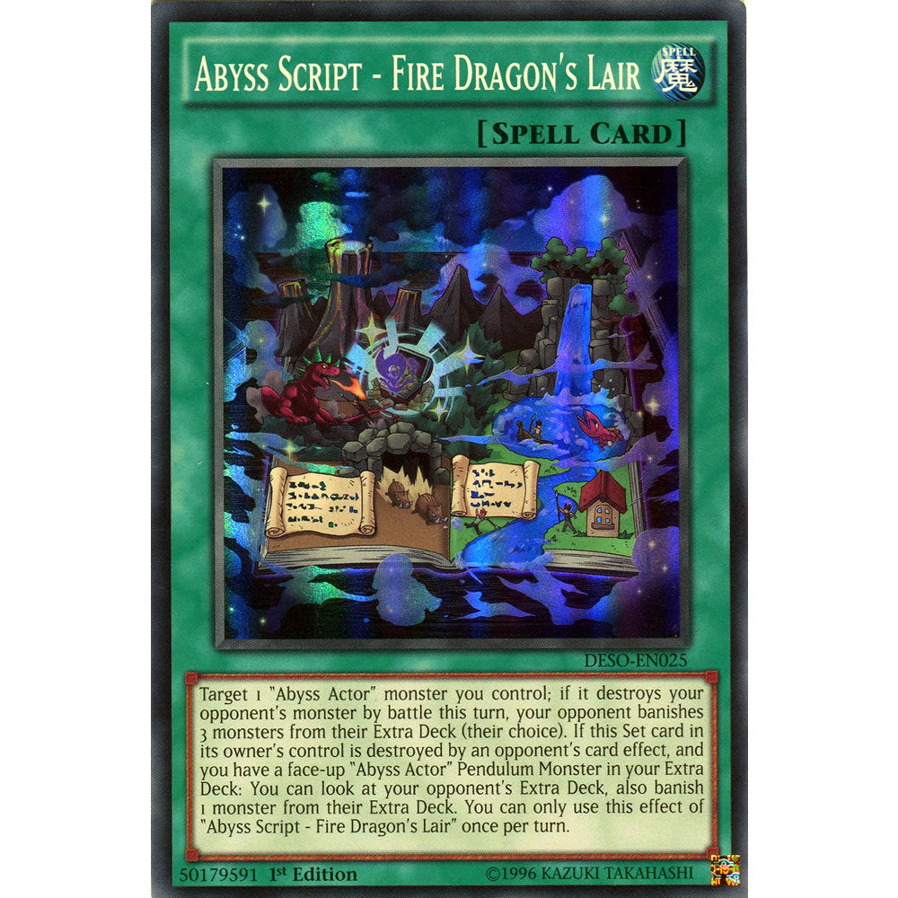 Abyss Script - Fire Dragon's Lair DESO-EN025 Yu-Gi-Oh! Card from the Destiny Soldiers Set