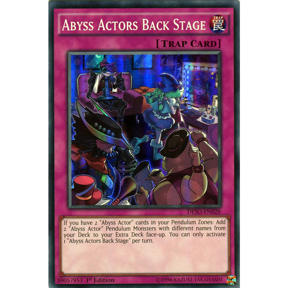 Abyss Actors Back Stage DESO-EN028 Yu-Gi-Oh! Card from the Destiny Soldiers Set