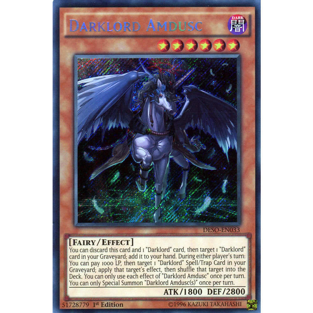 Darklord Amdusc DESO-EN033 Yu-Gi-Oh! Card from the Destiny Soldiers Set