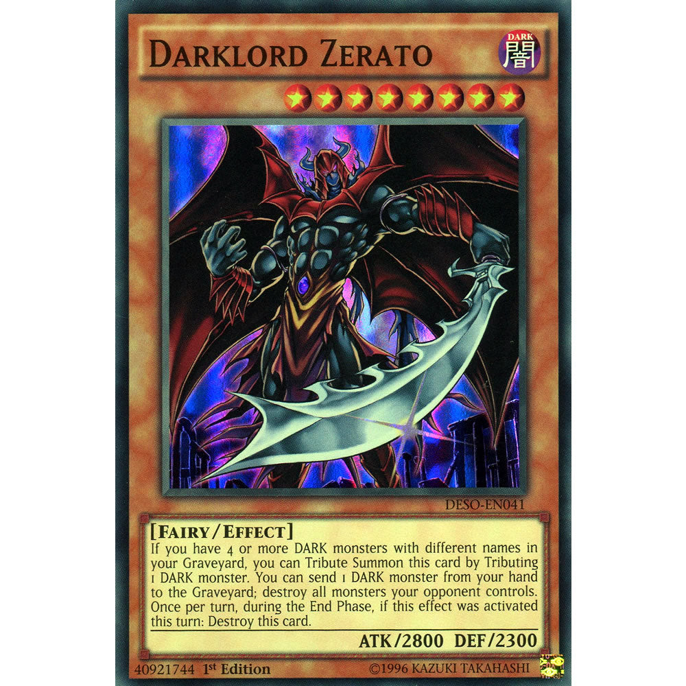 Darklord Zerato DESO-EN041 Yu-Gi-Oh! Card from the Destiny Soldiers Set
