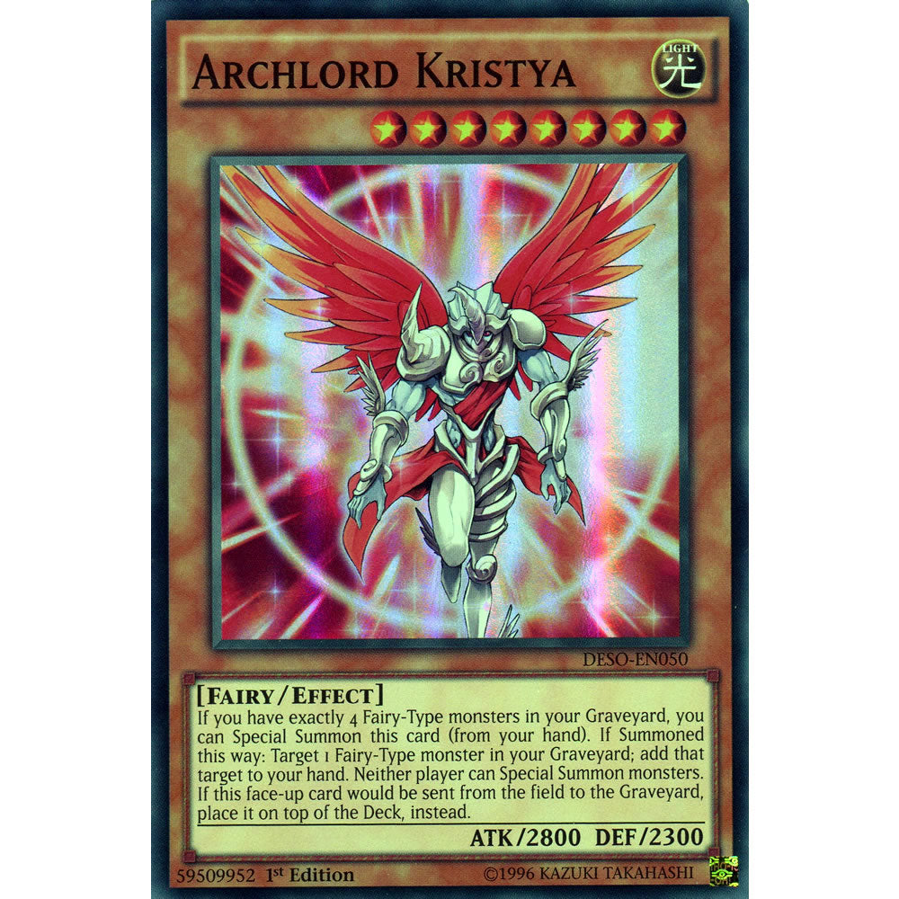Archlord Kristya DESO-EN050 Yu-Gi-Oh! Card from the Destiny Soldiers Set