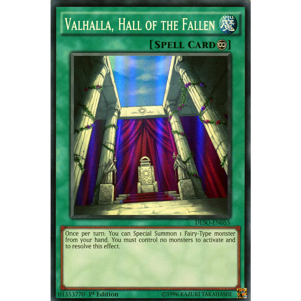 Valhalla, Hall of the Fallen DESO-EN055 Yu-Gi-Oh! Card from the Destiny Soldiers Set