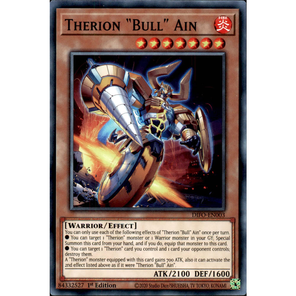Therion Bull Ain DIFO-EN003 Yu-Gi-Oh! Card from the Dimension Force Set