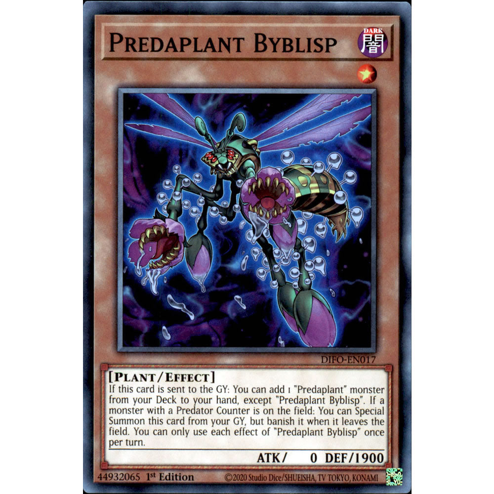 Predaplant Byblisp DIFO-EN017 Yu-Gi-Oh! Card from the Dimension Force Set