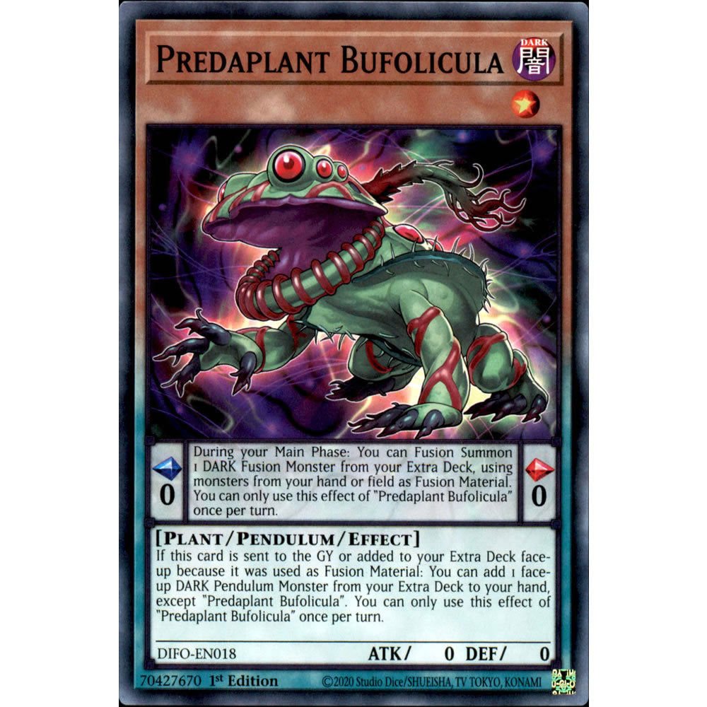 Predaplant Bufolicula DIFO-EN018 Yu-Gi-Oh! Card from the Dimension Force Set