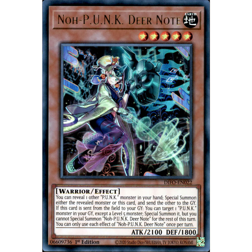 Noh-P.U.N.K. Deer Note DIFO-EN022 Yu-Gi-Oh! Card from the Dimension Force Set