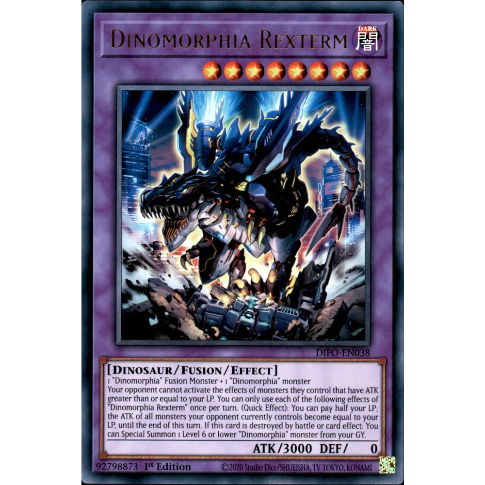 Dinomorphia Rexterm DIFO-EN038 Yu-Gi-Oh! Card from the Dimension Force Set
