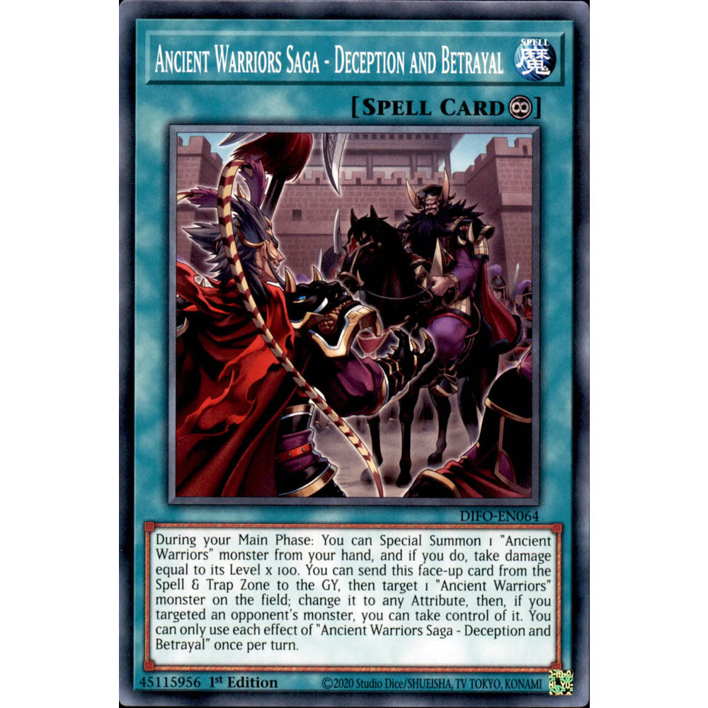 Ancient Warriors Saga - Deception and Betrayal DIFO-EN064 Yu-Gi-Oh! Card from the Dimension Force Set