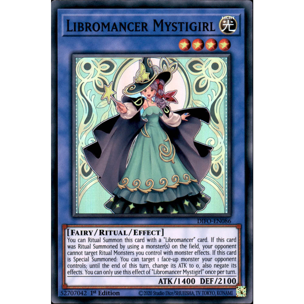 Libromancer Mystigirl DIFO-EN086 Yu-Gi-Oh! Card from the Dimension Force Set