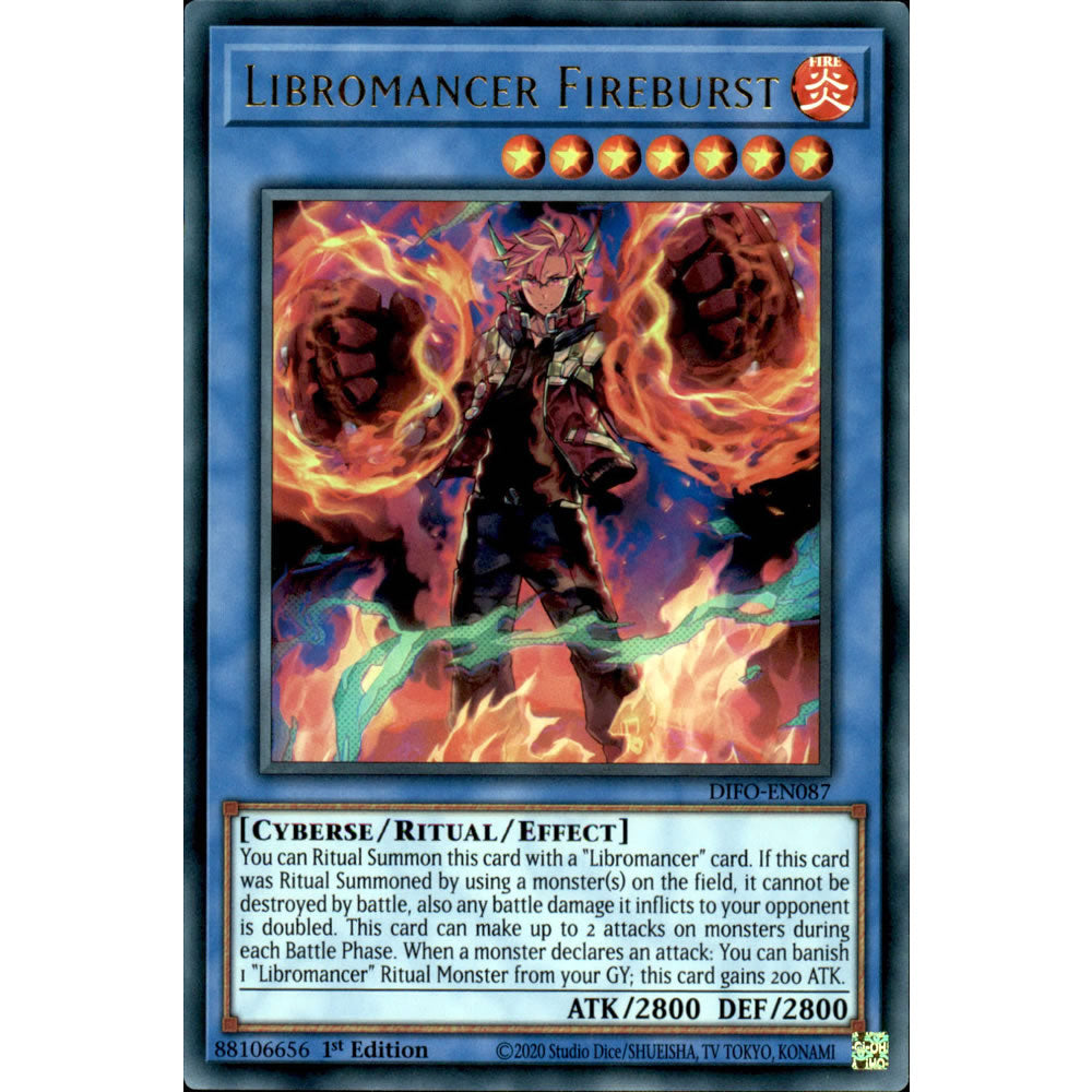 Libromancer Fireburst DIFO-EN087 Yu-Gi-Oh! Card from the Dimension Force Set