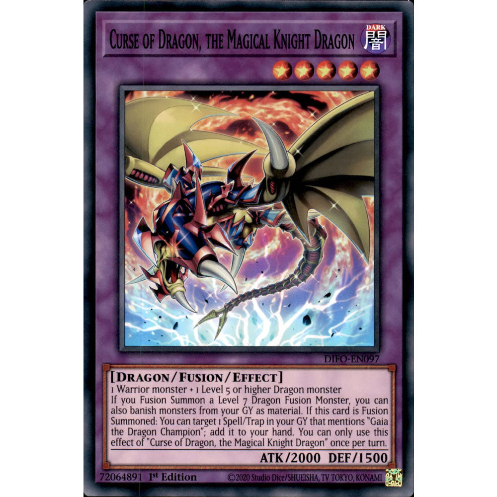 Curse of Dragon, the Magical Knight Dragon DIFO-EN097 Yu-Gi-Oh! Card from the Dimension Force Set