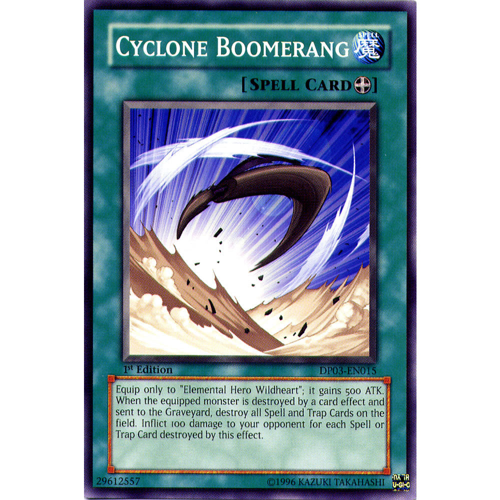 Cyclone Boomerang DP03-EN015 Yu-Gi-Oh! Card from the Duelist Pack: Jaden Yuki 2 Set