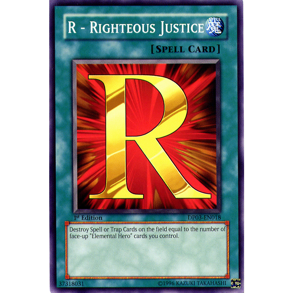 R - Righteous Justice DP03-EN018 Yu-Gi-Oh! Card from the Duelist Pack: Jaden Yuki 2 Set