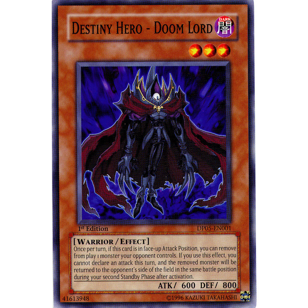 Destiny Hero - Doom Lord DP05-EN001 Yu-Gi-Oh! Card from the Duelist Pack: Aster Phoenix Set