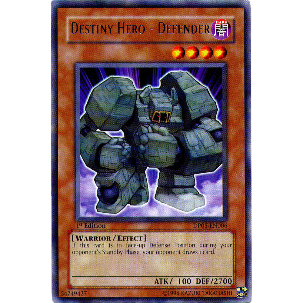 Destiny Hero - Defender DP05-EN006 Yu-Gi-Oh! Card from the Duelist Pack: Aster Phoenix Set