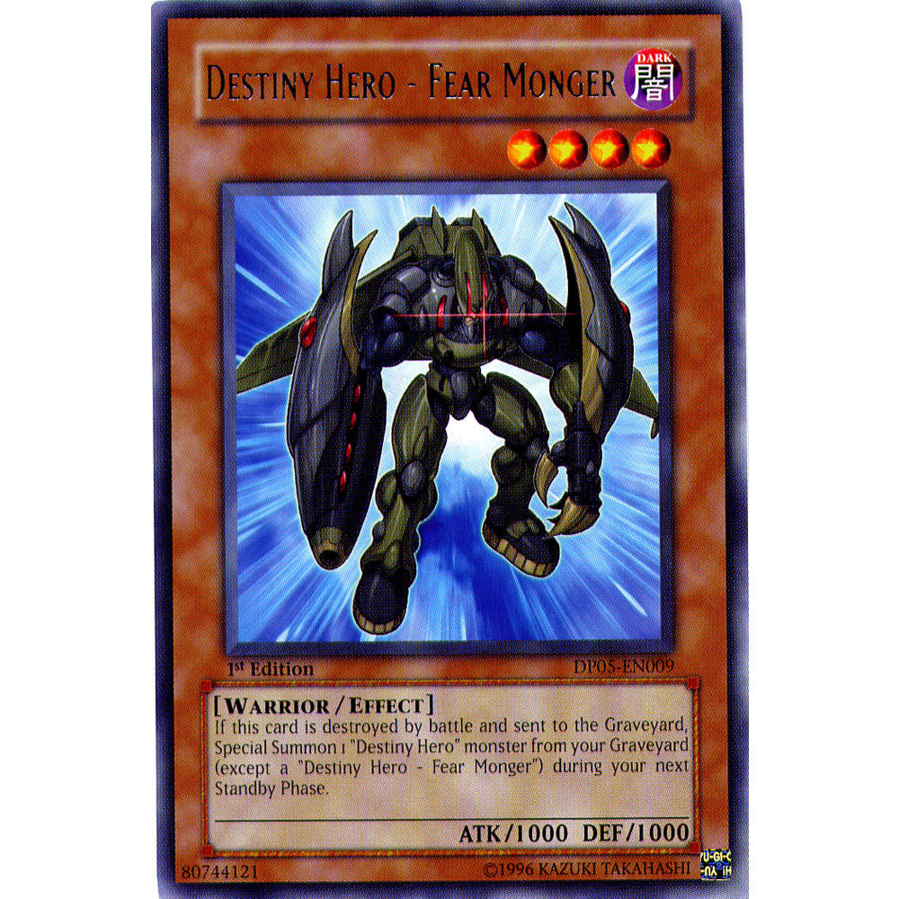 Destiny Hero - Fear Monger DP05-EN009 Yu-Gi-Oh! Card from the Duelist Pack: Aster Phoenix Set