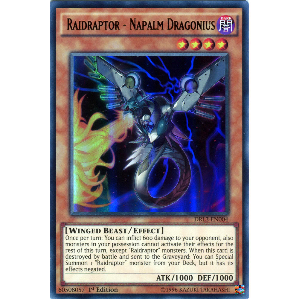 Raidraptor - Napalm Dragonius DRL3-EN004 Yu-Gi-Oh! Card from the Dragons of Legend Unleashed Set