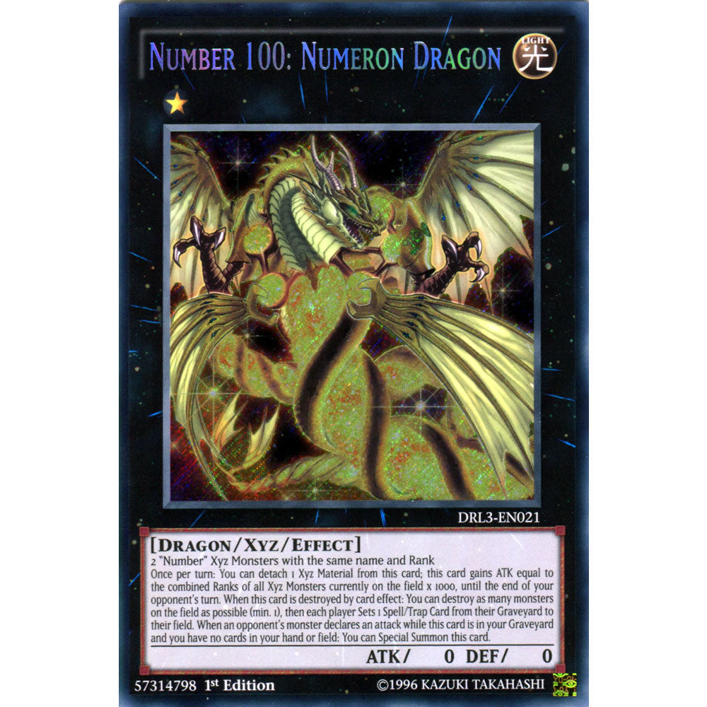 Number 100: Numeron Dragon DRL3-EN021 Yu-Gi-Oh! Card from the Dragons of Legend Unleashed Set