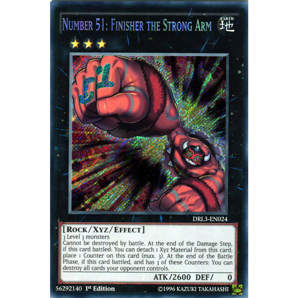 Number 51: Finisher the Strong Arm DRL3-EN024 Yu-Gi-Oh! Card from the Dragons of Legend Unleashed Set